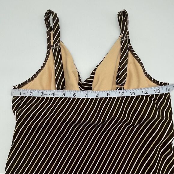 Modbe Swim Retro Twisted Tankini Top Sz L - Picture 8 of 10